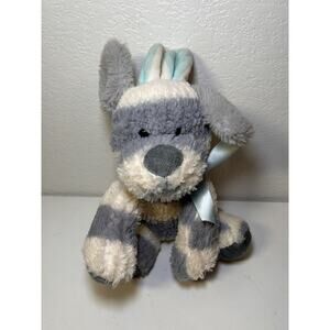 Kellytoy Gray White Striped Puppy Dog Easter Bunny Ears Stuffed Animal Toy